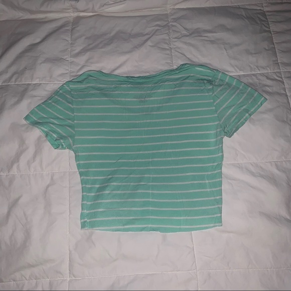 Mint Green Striped Tee - Picture 2 of 3